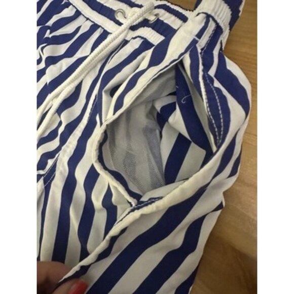 Soobaya Men’s Blue &White Striped Swim Shorts Trunks Size Medium - Picture 3 of 8